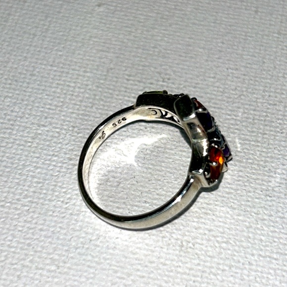 NWOT Designer Samuel B. Sterling Silver Multi Gemstone Side Way Cross Ring Boho - Picture 10 of 12